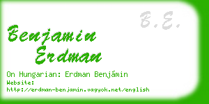 benjamin erdman business card
